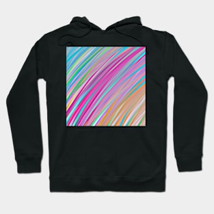 Rainbow lines print, diagonal lines with oil effect Hoodie